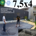 Capa para Piscina Super 7,5 x 4,0m PP/PE Cinza/Preto Cobertura Proteção +62m+62p+3b Capa para Piscina Super 7,5 x 4,0m PP/PE Cinza/Preto Cobertura Proteção +62m+62p+3b